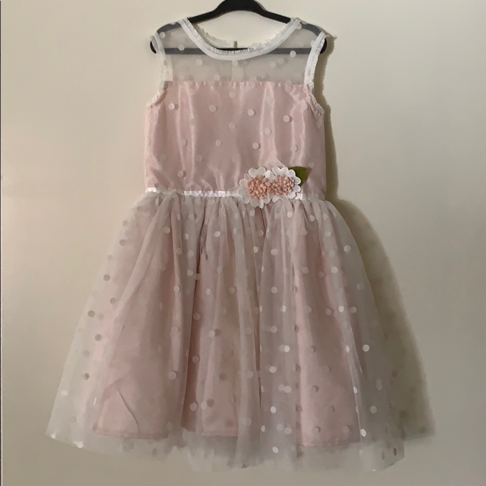 Zunie pink/ beige girls dress sz 6x